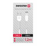 Swissten kabel USB / USB-C, bílý