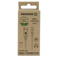 Swissten kabel USB / USB-C ECO, bílý