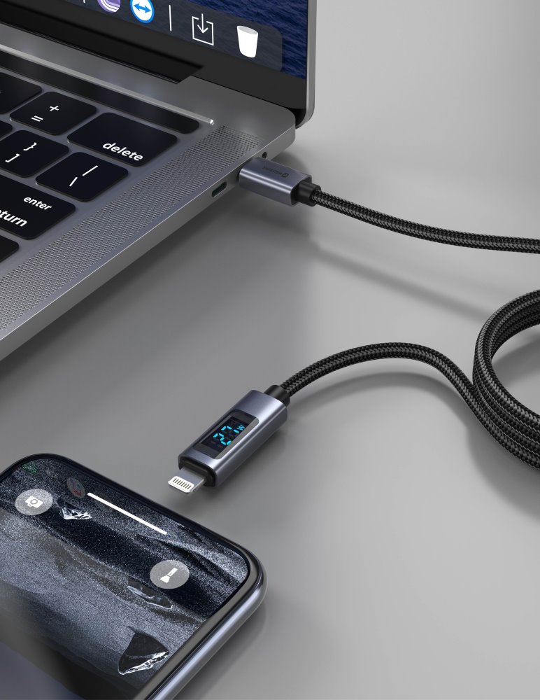 Swissten LCD kabel USB-C / Lightning