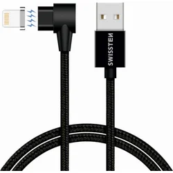 Swissten magnetický kabel Lightning 1,2 m, černý
