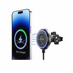 SWISSTEN MAGNETICKÝ VENTILÁTOROVÝ DRŽIAK DO AUTO S BEZDRÔTOVÝM NABÍJANÍM 15W / 7,5W (kompatibilný s MagSafe)