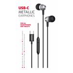 Swissten Metallic USB-C sluchátka, černá