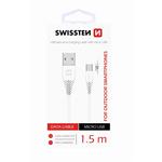 Swissten Micro USB kabel 1,5 m, bílý