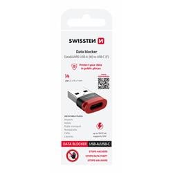 Swissten Nabíjecí adaptér s blokací dat DataGUARD USB-A (samec) / USB-C (samice), černý