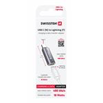 Swissten Nabíjecí adaptér USB-C (samec) / Lightning (samice), stříbrný