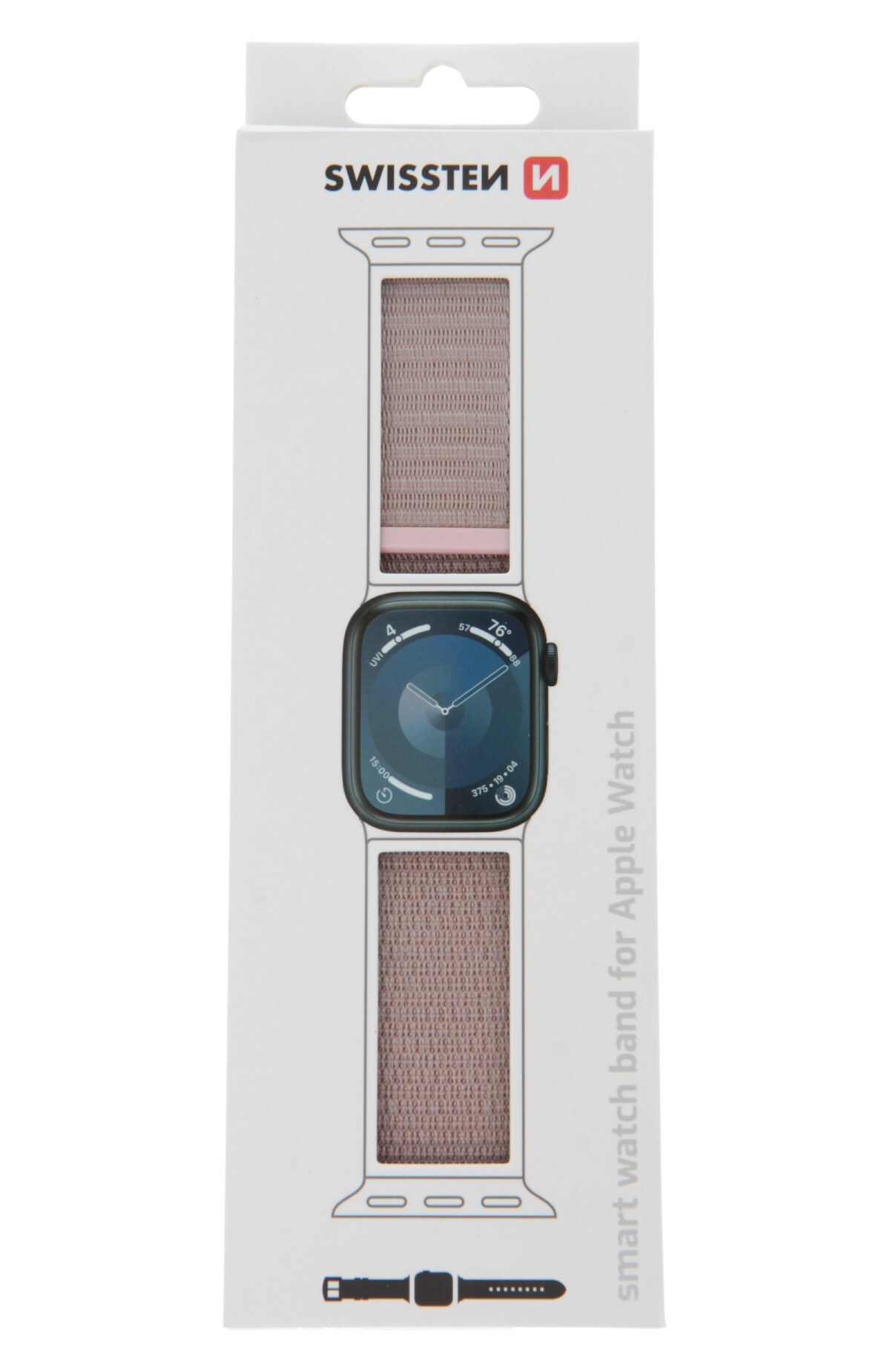 Swissten nylonový řemínek pro Apple Watch 42/44/45/49 mm, růžově zlatý