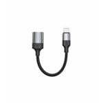Swissten OTG adaptér Textile Lightning (samec) / USB-A (samice) 0,12m, černý