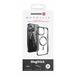 Swissten Pouzdro Clear Jelly MagStick Metallic Pro Apple iPhone 13 Pro, černé