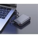 SWISSTEN POWER BANK 20000 mAh 45W S INTEGROVANÝM KÁBLOM USB-C ABSOLÚTNE STRIEBORNÝ