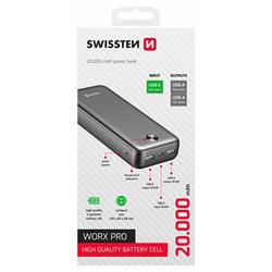 SWISSTEN POWER BANK 20000 mAh WORX PRO BLACK