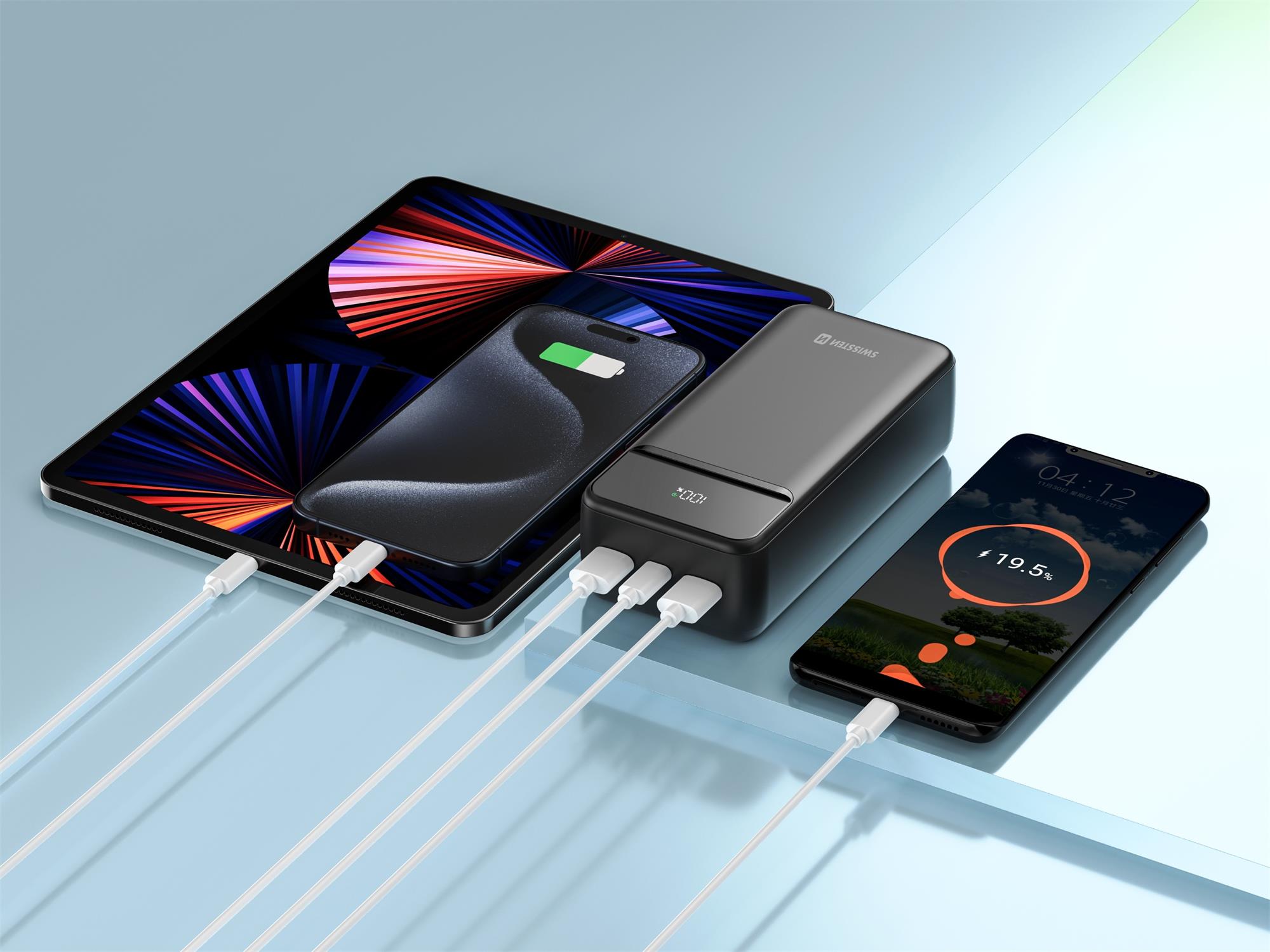 SWISSTEN POWER BANK 30000 mAh POWER LINE II BLACK
