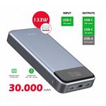 SWISSTEN POWER BANK 30000 mAh PRO NOTEBOOKY 133W POWER DELIVERY GREY