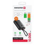 SWISSTEN POWER BANK VOLTBOX 35W 10000 mAh S INTEGROVANÝM USB-C A SVETELNÝMI KÁBLAMI ČIERNA