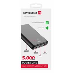 SWISSTEN Power Line powerbank 5000 mAh 10W čierna