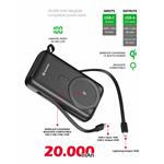 SWISSTEN powerbank 20000 mAh PD 22,5W s integrovanými káblami USB-C A LIGHTNING (kompatibilný s MagSafe)