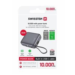 Swissten powerbanka Space 10000 mAh, stříbrná