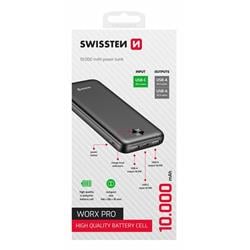 Swissten powerbanka Worx Pro, 10000 mAh, černá
