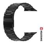 Swissten řemínek Apple Watch kovový 42–49 mm, černý  