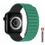 Swissten řemínek Apple Watch silikonový Magnetic 42–49 mm, zeleno-šedý  