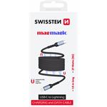 Swissten samonavíjací magnetický kábel USB-C/Lightning 1 m