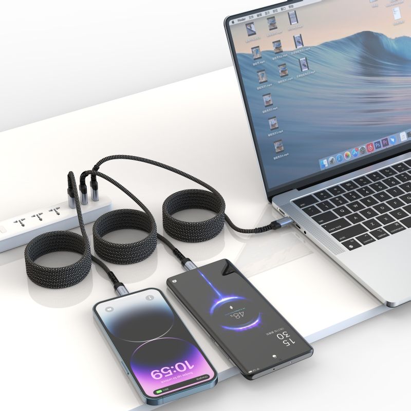 Swissten samonavíjecí magnetický kabel USB-C/Lightning 1m