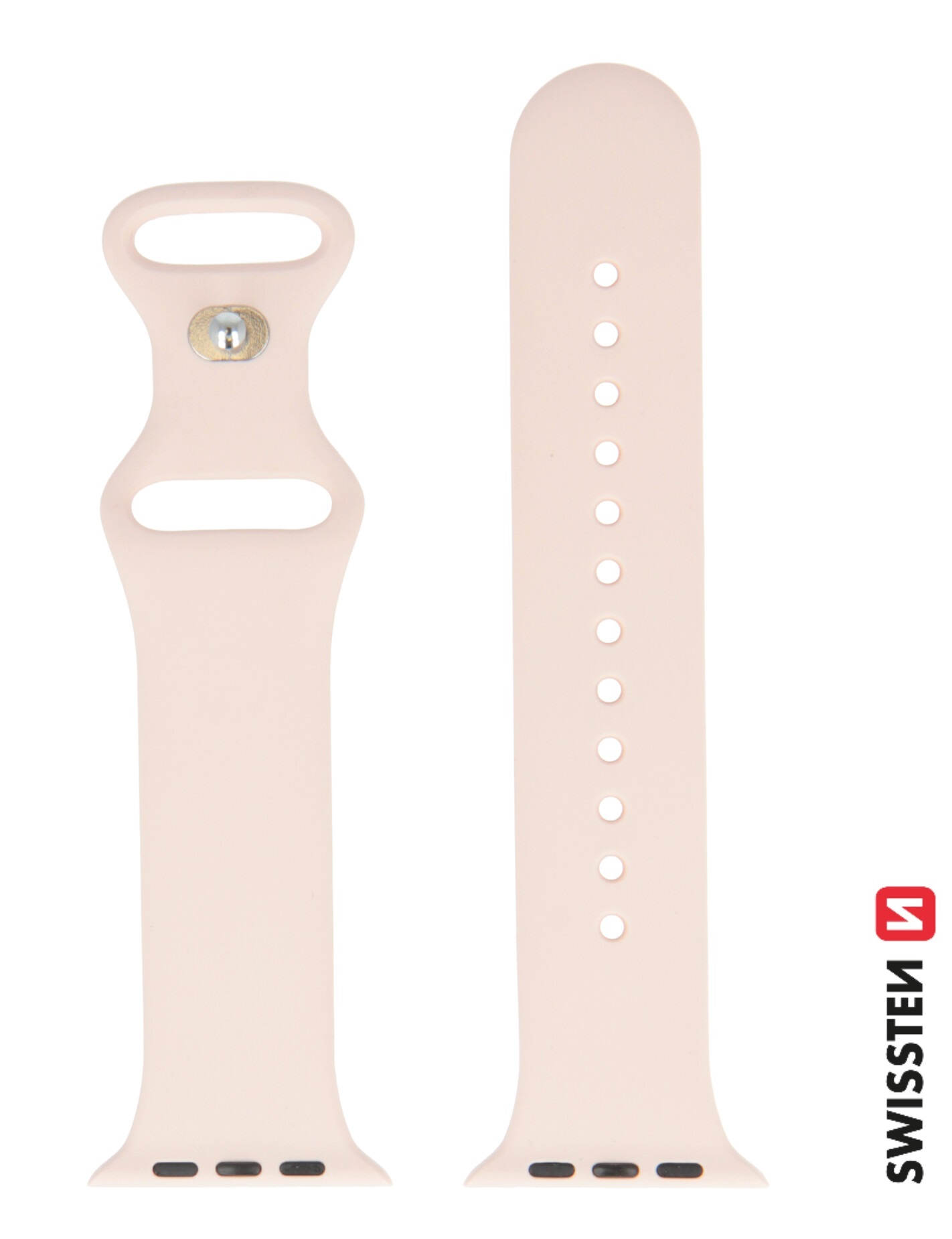 Swissten silikonový řemínek pro Apple Watch 38/40/41 mm, pískově růžový