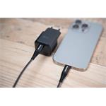SWISSTEN SÍŤOVÝ ADAPTÉR GaN 1x USB-C 35W POWER DELIVERY ČERNÝ + DATOVÝ KABEL USB-C/LIGHTNING 1,2 M ČERNÝ