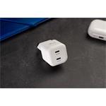 SWISSTEN SÍŤOVÝ ADAPTÉR GaN 2x USB-C 20W POWER DELIVERY BÍLÝ