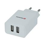 SWISSTEN SÍŤOVÝ ADAPTÉR SMART IC 2x USB 2,1A POWER + DATOVÝ KABEL USB / LIGHTNING 1,2 M BÍLÝ