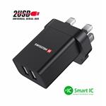 Swissten Síťový adaptér Smart IC 2x USB 3A Power + datový kabel USB / Lightning 1,2m, bílý