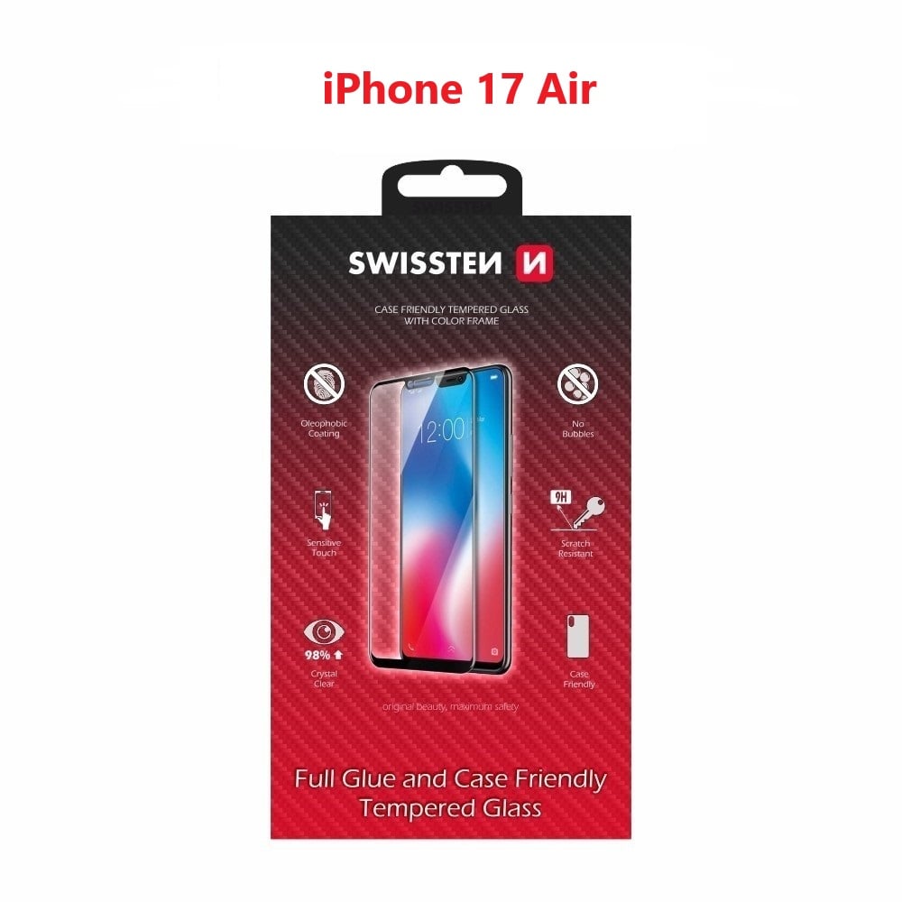 Swissten sklo Apple iPhone Air, černé
