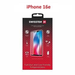 Swissten Sklo Full Glue, Color Frame, Case Friendly pro Apple iPhone 17e / 16e, černé