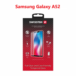 Swissten sklo Full Glue Galaxy A52, černé  