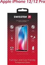 Swissten sklo Full Glue pre Apple iPhone 12/12 Pro, čierne