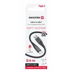 Swissten Soft Silicone kabel USB/USB-C 0,4 m, černý