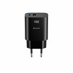 Swissten Tenký síťový adaptér GaN USB-C + USB-A 30W, bílý