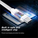 Swissten Textile kabel USB-C/USB-C 1,2 m, stříbrný