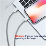 Swissten Textile kábel USB-C/USB-C 1,2 m, strieborný