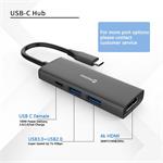 Swissten USB-C hub 4v1, aluminium  