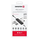 Swissten USB-C hub 8v1, aluminium  