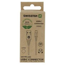 Swissten USB / USB-C kábel ECO, biely