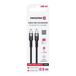 Swissten video kabel USB-C 240 W 8K, černý