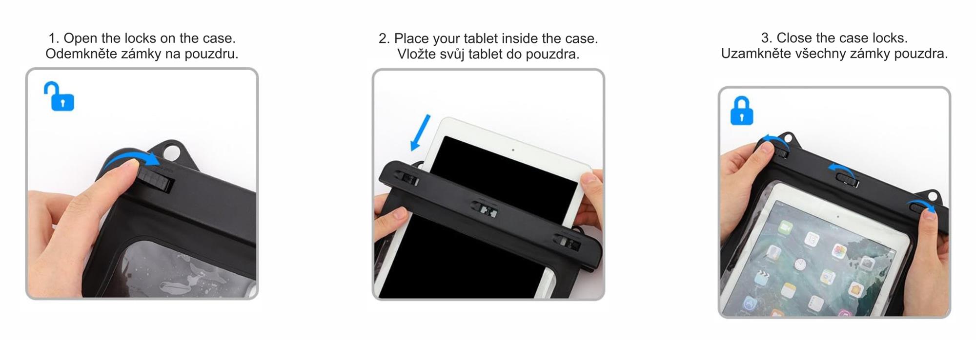 Swissten vodotěsné pouzdro pro tablet 11", černé