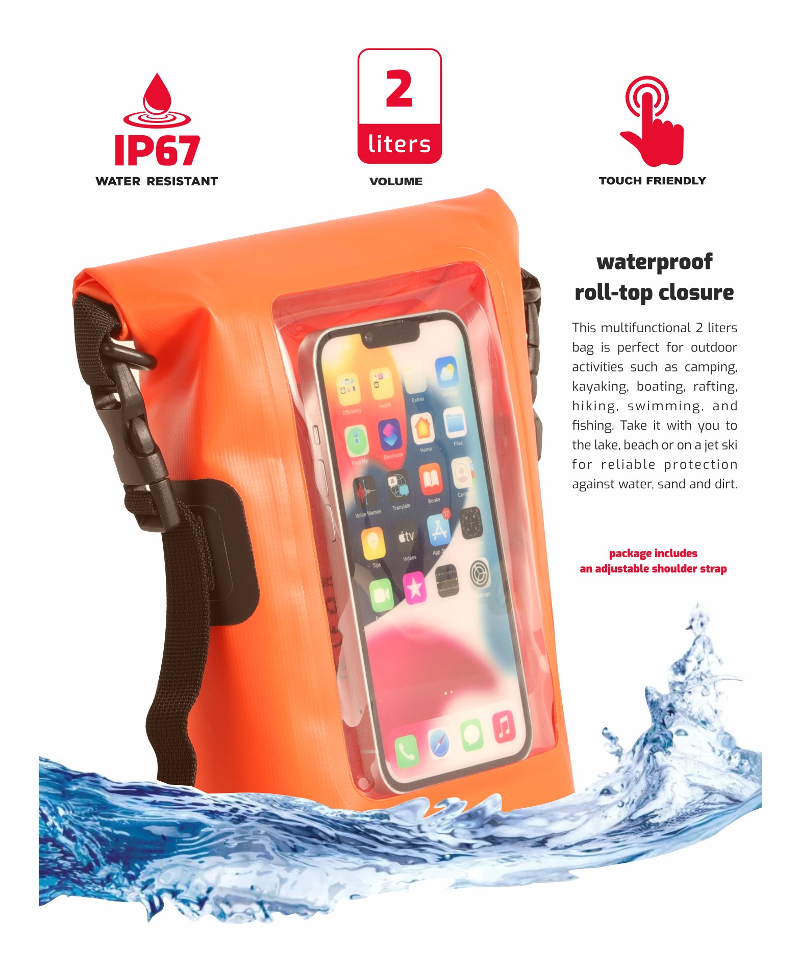 Swissten Waterproof 2L, oranžové
