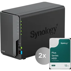 Synology DS224+ DiskStation 2-bay NAS, včetně 2ks HDD 12TB (HAT3300-12T), CPU J4125, RAM 2GB, 2x GLAN