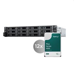 Synology RS2423+ Rack Station včetně 12ks HDD 12TB (HAT3300-12T), CPU V1780B, 8GB RAM, LAN 1/2x 10/