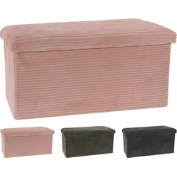 Taburet Homestyling s úložným priestorom SAMET 76 x 40 cm, ružový