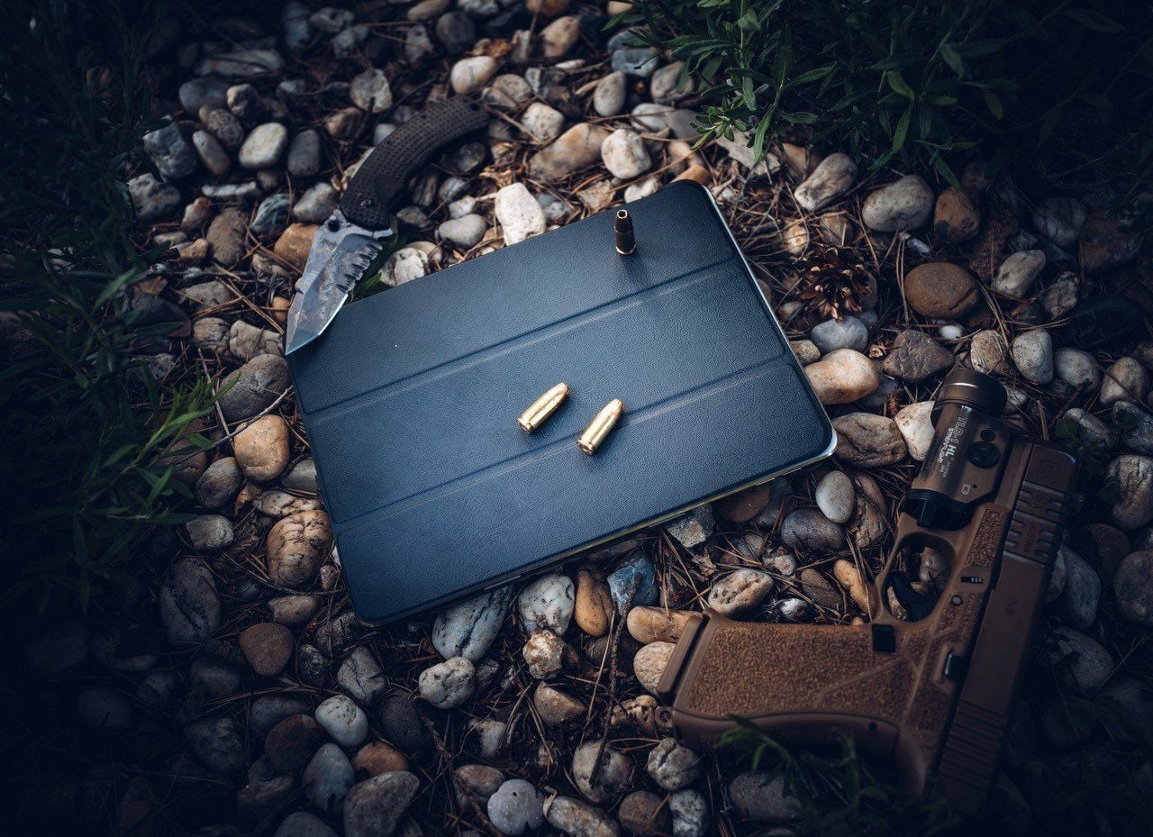 Tactical Book Tri Fold Pouzdro pro Samsung T500/T505 Galaxy Tab A7 10.4 Blue