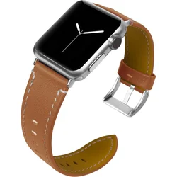 Tactical Color Kožený Pásek pro Apple Watch 1/2/3 42mm Brown - hnědý