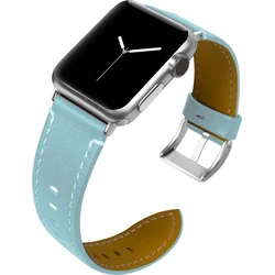 Tactical Color kožený řemínek pro Apple Watch 4 44mm Blue - modrý